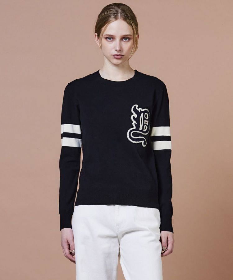 DSC / Dロゴ刺繍 ニットプルオーバー TOPS Night STORE | ダブル