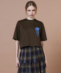DSC / スーピマコットン ペンキ刺繍Tシャツ TOPS Night STORE