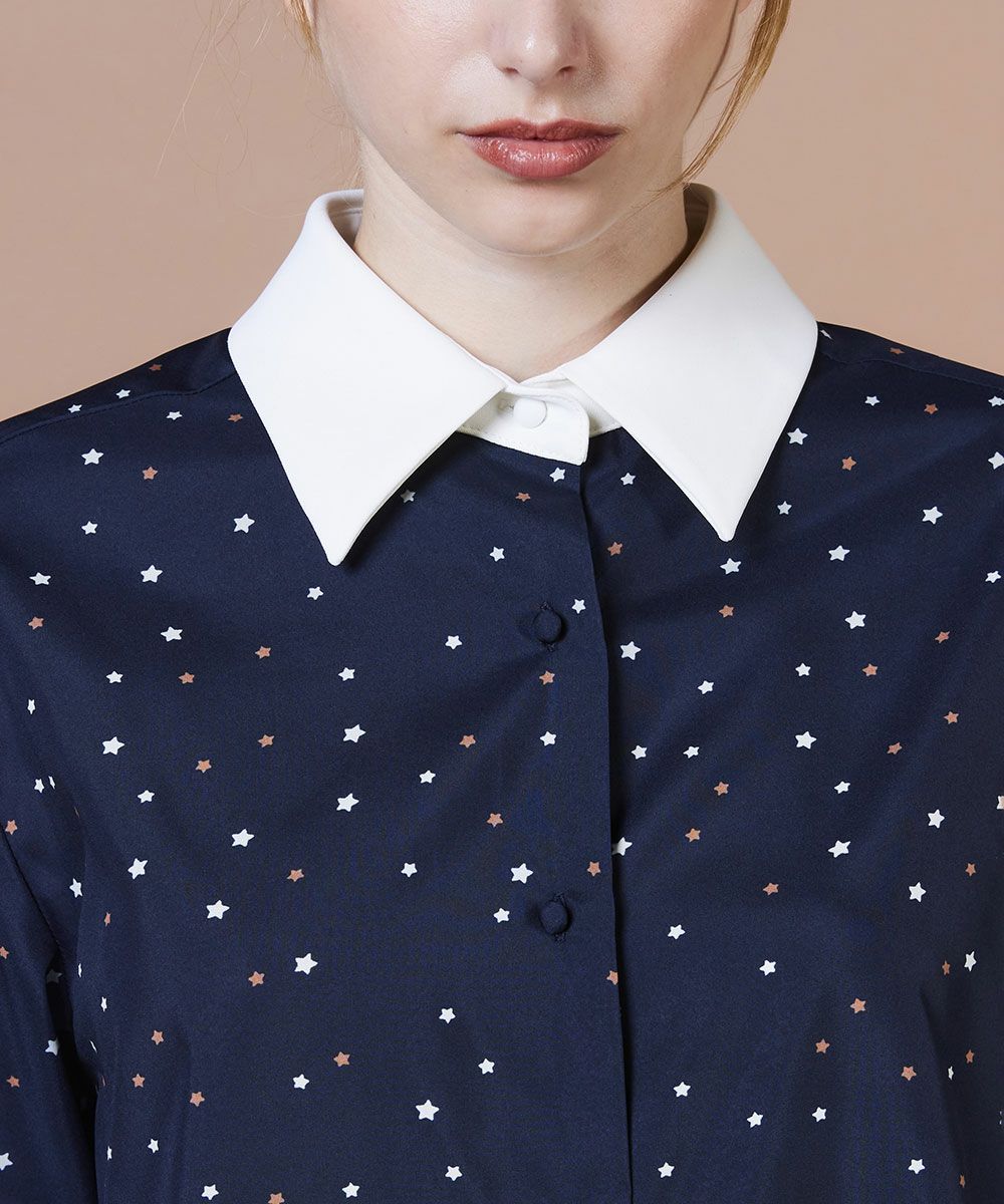DSC / ポリエステルサテン 星柄シャツ(SALE) TOPS Night STORE