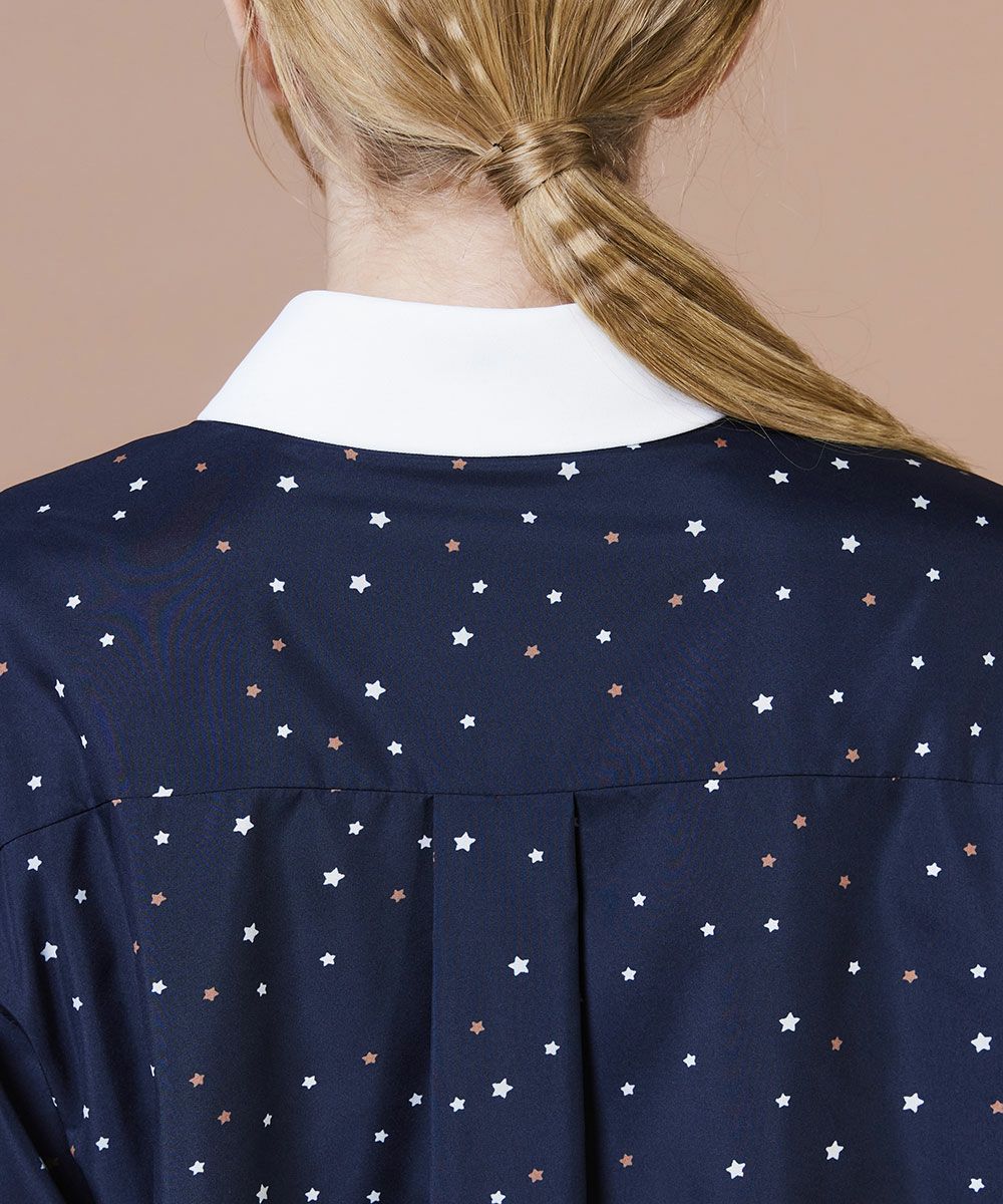 DSC / ポリエステルサテン 星柄シャツ(SALE) TOPS Night STORE