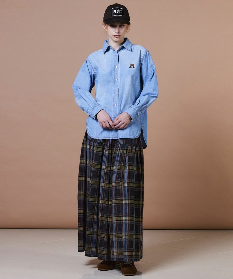 DSC / シャンブレー ベアロゴ刺繍シャツ TOPS Night STORE | ダブル