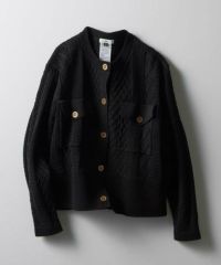 ダブルスタンダード レーヨンナイロン ダルケーブル ニット ジャケット 36 S Sov. / レーヨンナイロンダルケーブルニットジャケット TOPS