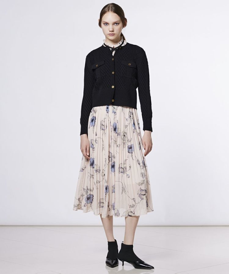 Sov. / レーヨンナイロンダルケーブルニットジャケット TOPS Night