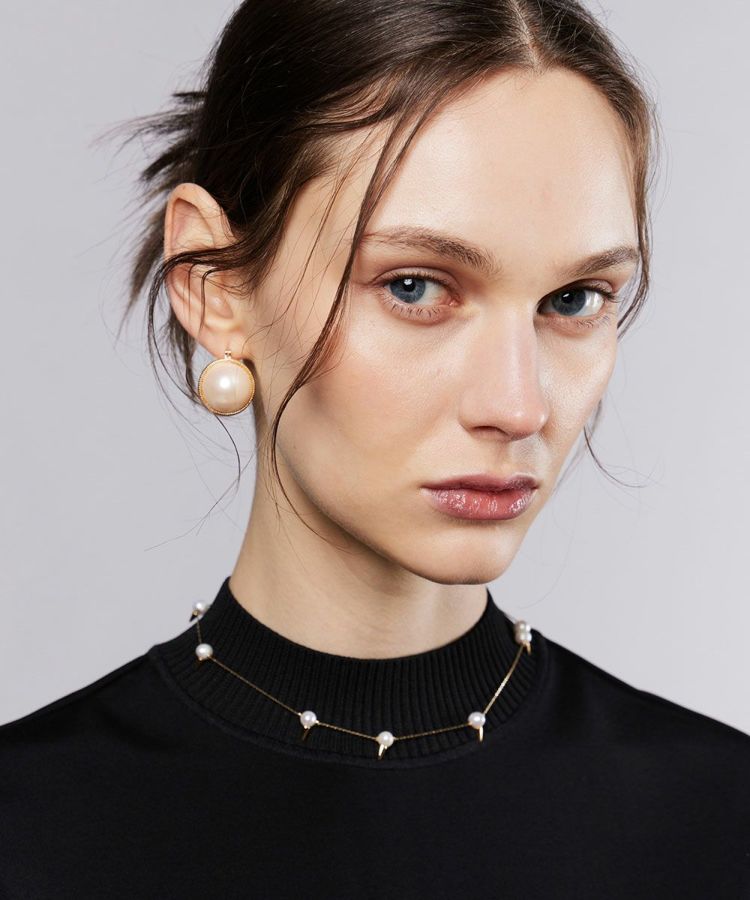 チョーカー ロゴ パール 2WAY colleca la ネックレス 2連パールチョーカー レディース