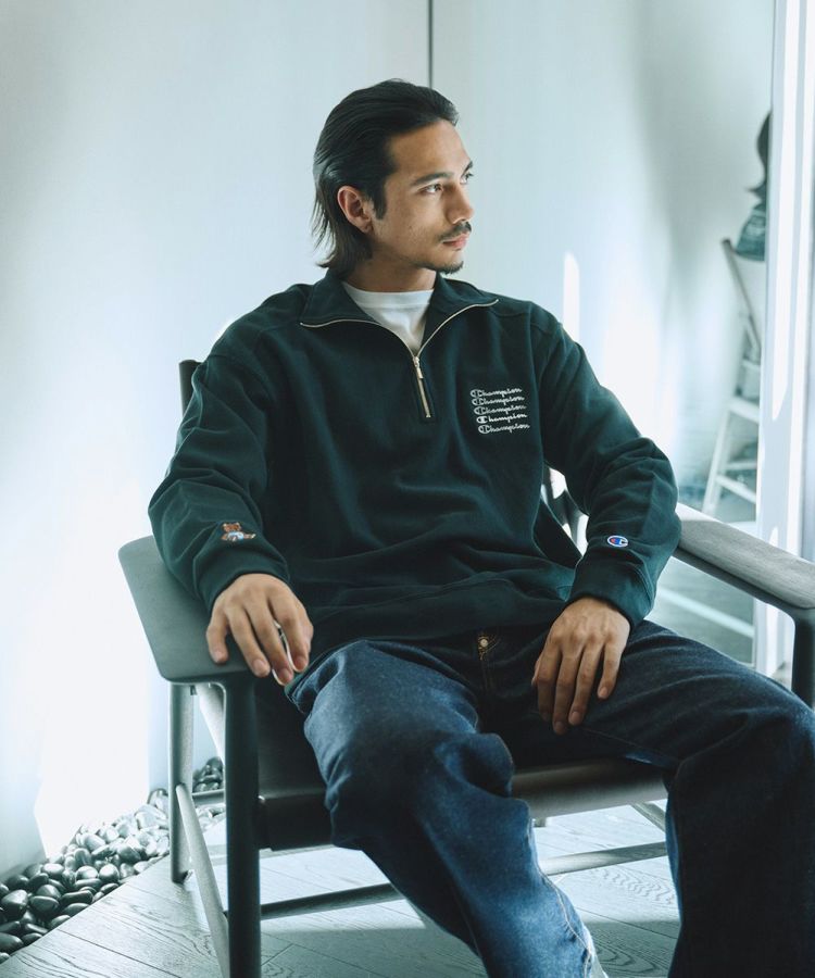 ダブルスタンダード　ハーフジップ Men's】Champion×DSC Reverse Weave Half Zip Sweat Shirt TOPS