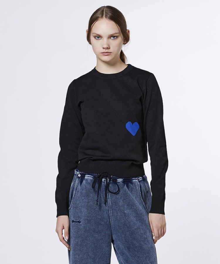 DOUBLE STANDARD CLOTHING シャギー ハート プルオーバー ESSENTIAL / シャギーモールニットプルオーバー TOPS Night STORE