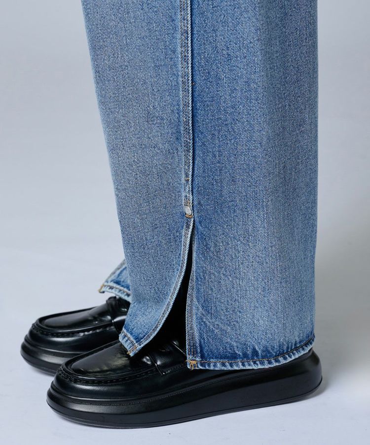 ダブルスタンダードクロージング×AKKO スリットヘムバギーパンツ デニム DOUBLE STANDARD CLOTHING（ダブルスタンダードクロージング）の「AKKO