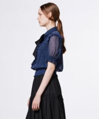 DSC / デニムプリントシフォンブラウス TOPS Night STORE