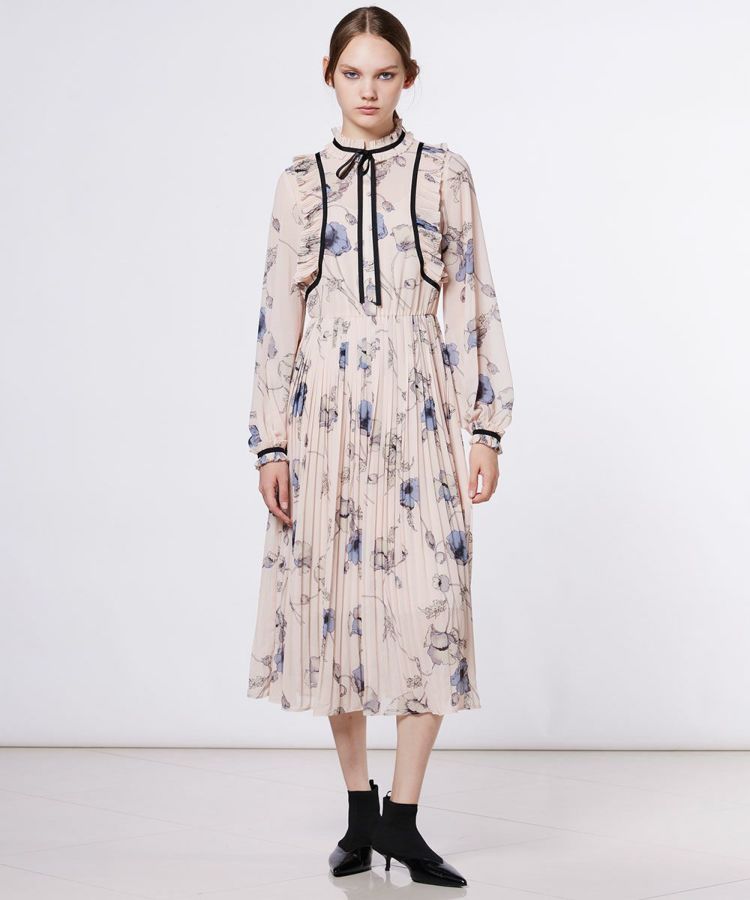 新品未使用sov. フラワーシフォンロングワンピース Sov. / フラワーシフォンワンピース DRESS Night STORE | ダブル