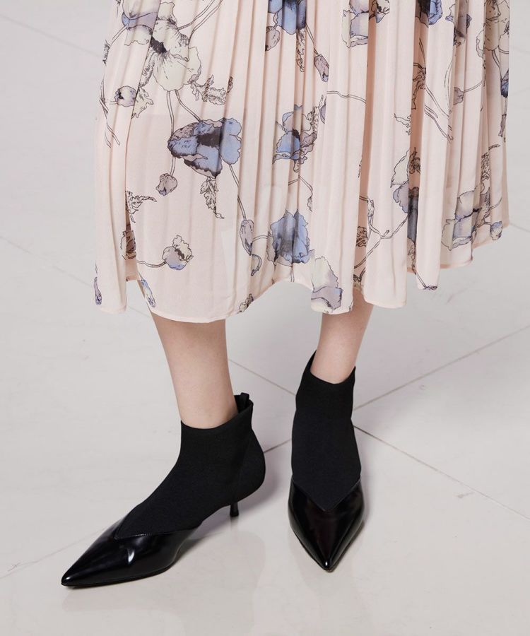 ローズsovシフォンブラック Sov. / フラワーシフォンワンピース DRESS Night STORE | ダブル