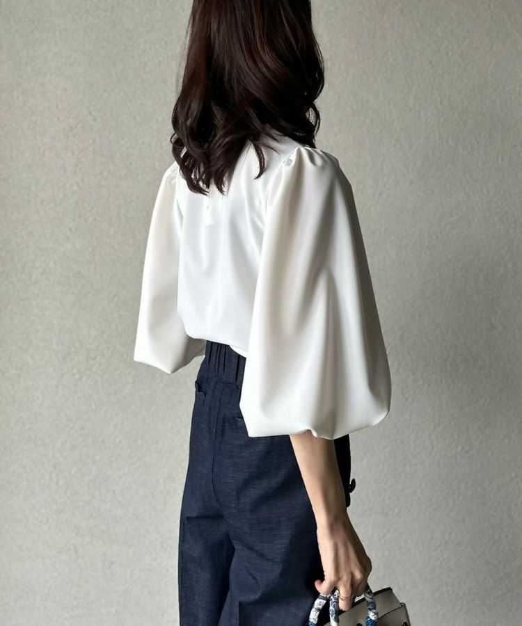 AKKO×Sov. / ボウタイパフスリーブブラウス（WEB限定） TOPS Night