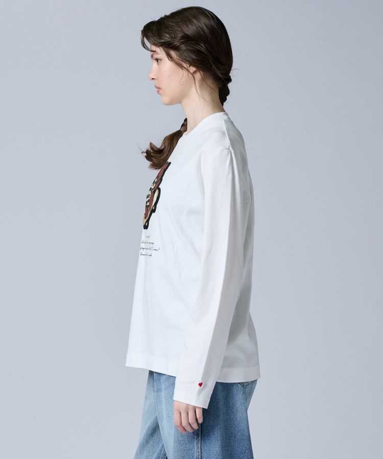 【ダブルスタンダードクロージング】ベア ワッペン スケボ ロンT 長袖Tシャツ白 DOUBLE STANDARD CLOTHING - 【ダブルスタンダードクロージング