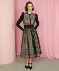 CORCOVADO / チュールドットフロッキー フレアスカート CORCOVADO