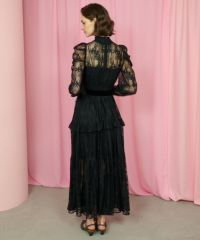 本日限定価格　CORCOVADO PUTI flower race dress Mini Dress With Oriental Bird Print in Blue/Pink for Women