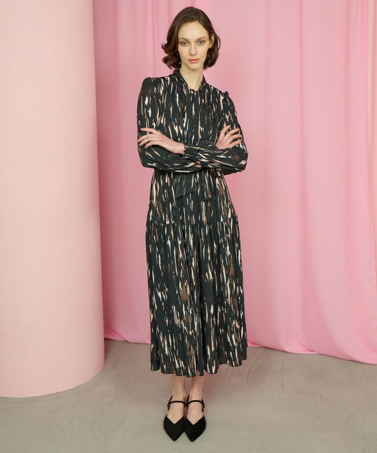 定価8.3万　CORCOVADO トリコットジャージボウタイドレス　36サイズ CORCOVADO / トリコットジャージ ボウタイドレス CORCOVADO Night