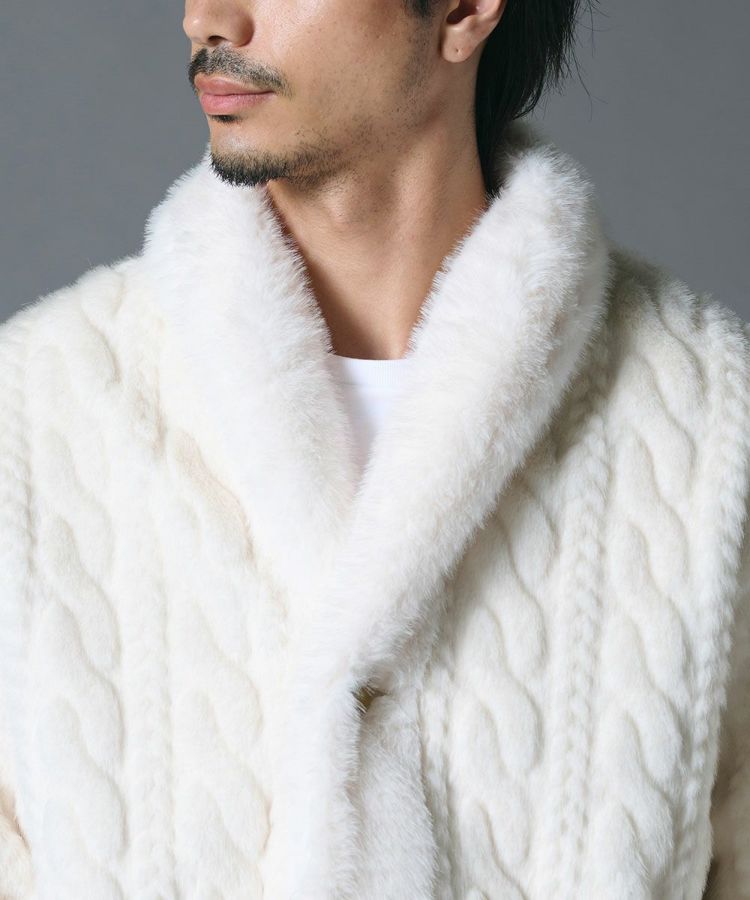 D/him フェイクファー ショールカラーブルゾン OUTERS Night STORE