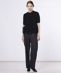 ダブルスタンダードクロージング　Sov. フリルチュールペプラムニット　ブラック Sov. / フリルチュールペプラムニット(SALE) TOPS Night STORE