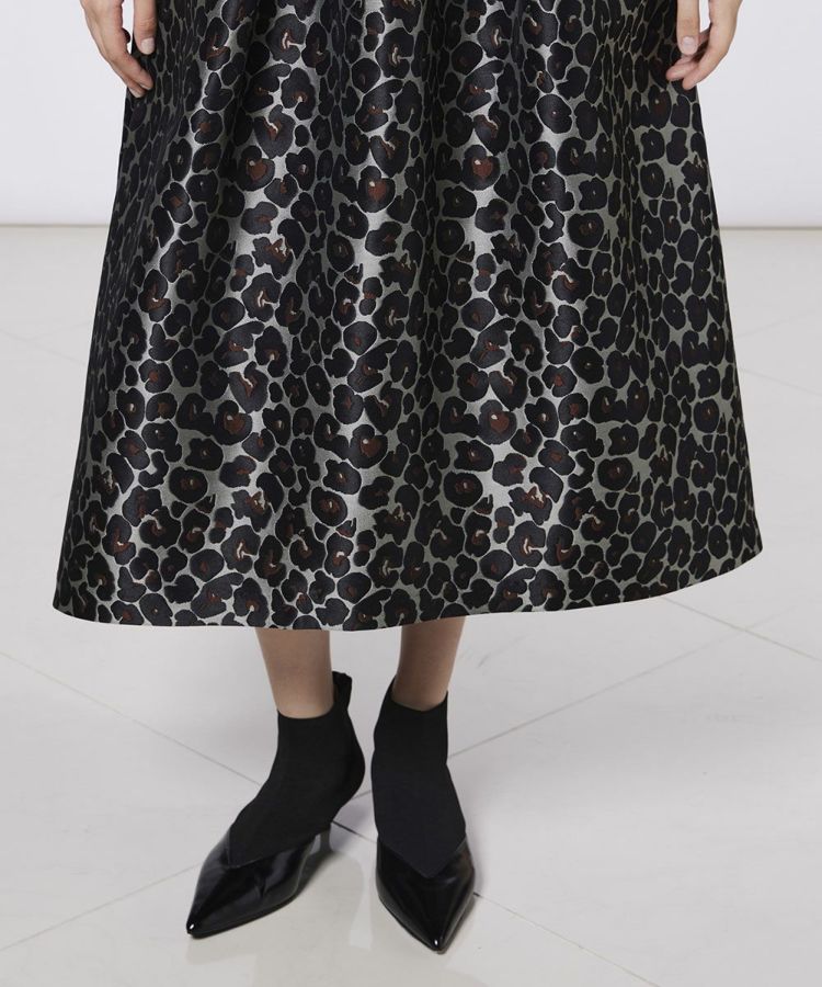 sov. ダブルスタンダード◆ ジャガード タック スカート ラメ 36 sov. ダブルスタンダード◇ ジャガード タック スカート ラメ 36