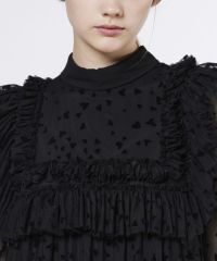 【着用2回】ダブルスタンダードクロージング♡sov. 花柄チュールニットトップス Sov. / フリルチュールペプラムニット(SALE) TOPS Night STORE