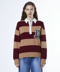 ベージュ×エンジ