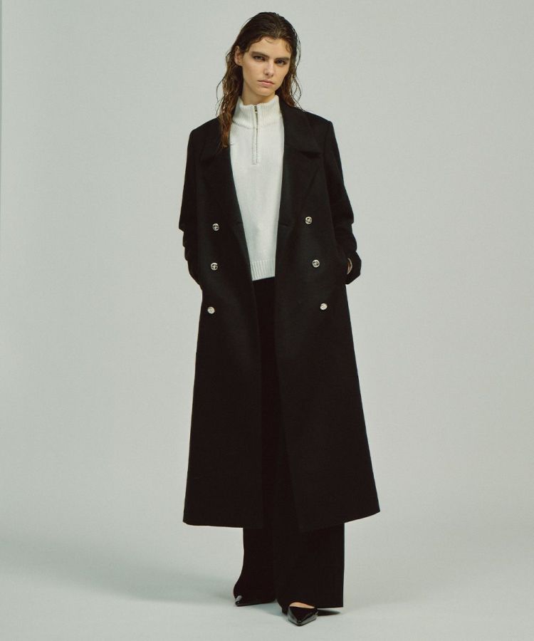 ecomama 様　noble スタンドカラー　オーバーコート　黒 Noble スタンドカラーオーバーコート 黒 ecomama 様 noble スタンド