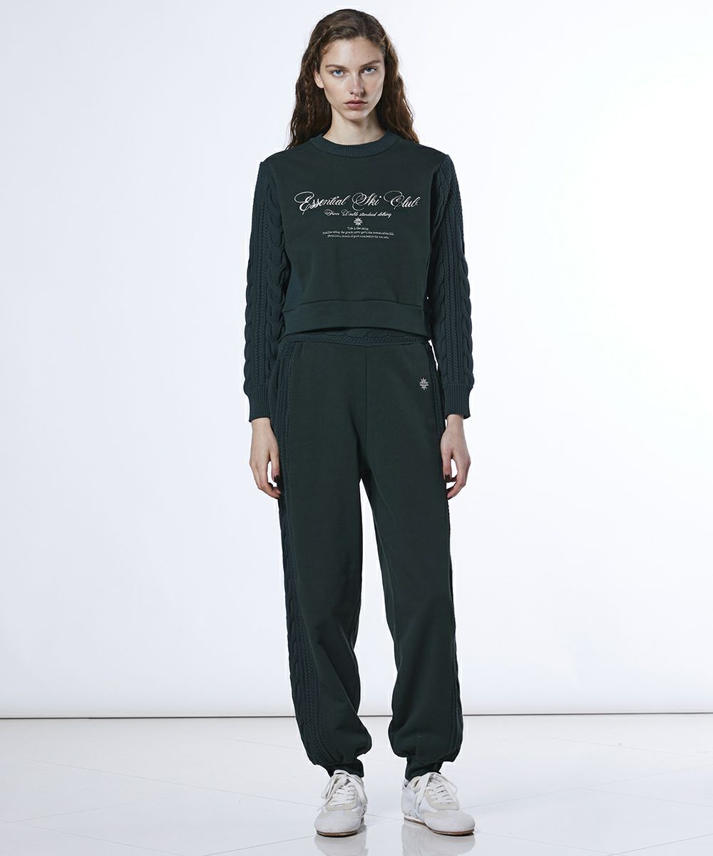 ESSENTIAL / 裏毛ドッキング ケーブルニット TOPS Night STORE