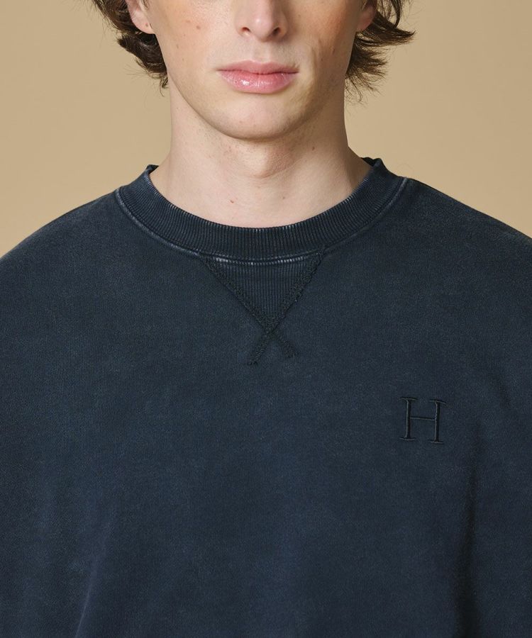 D/him H刺繍 インディゴ染スウェット TOPS Night STORE | ダブル