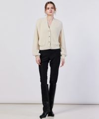 2024 ダブルスタンダードクルージング ハートシャギーモールカーディガン 黒 Sov. / シャギーモールカーディガン TOPS Night STORE | ダブル