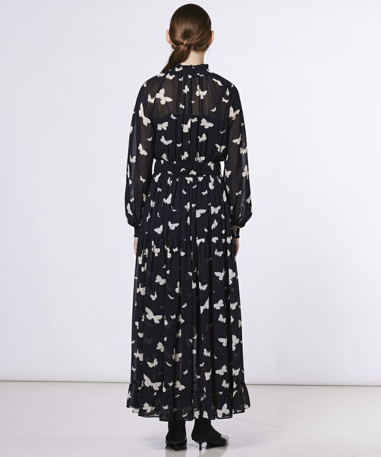 Sov. / バタフライプリント シフォンワンピース DRESS Night STORE