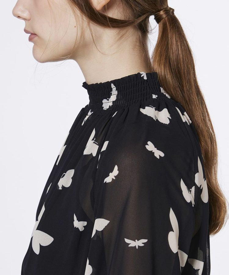 Sov. / バタフライプリント シフォンワンピース DRESS Night STORE
