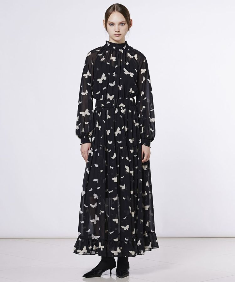 DOUBLE STANDARD CLOTHING DSCシフォンフリルワンピース DSC / シフォンフリルワンピース DRESS Night STORE | ダブル