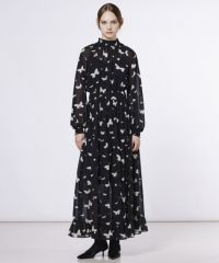 Sov. / バタフライプリント シフォンワンピース DRESS Night STORE