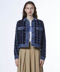 DSC / デニムコンビハンドニットジャケット TOPS Night STORE | ダブル