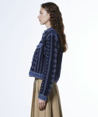 DSC / デニムコンビハンドニットジャケット TOPS Night STORE | ダブル
