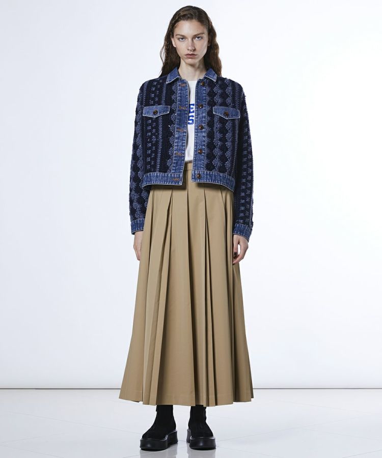 DSC / デニムコンビハンドニットジャケット TOPS Night STORE | ダブル