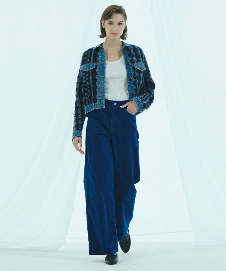 DSC / デニムコンビハンドニットジャケット TOPS Night STORE | ダブル