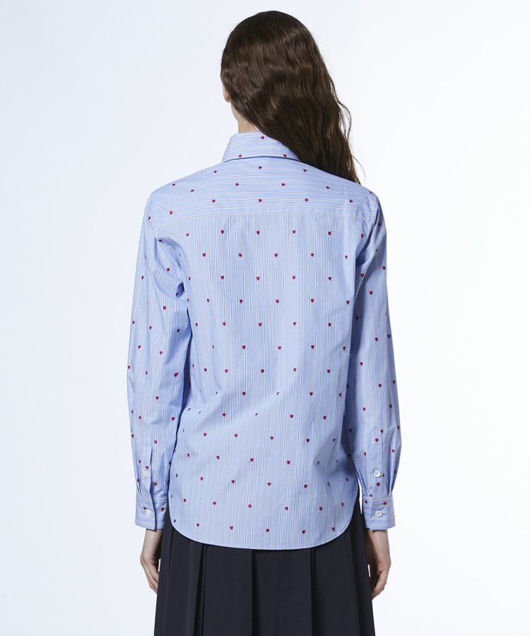 DSC / ハート刺繍 ストライプシャツ TOPS Night STORE | ダブル