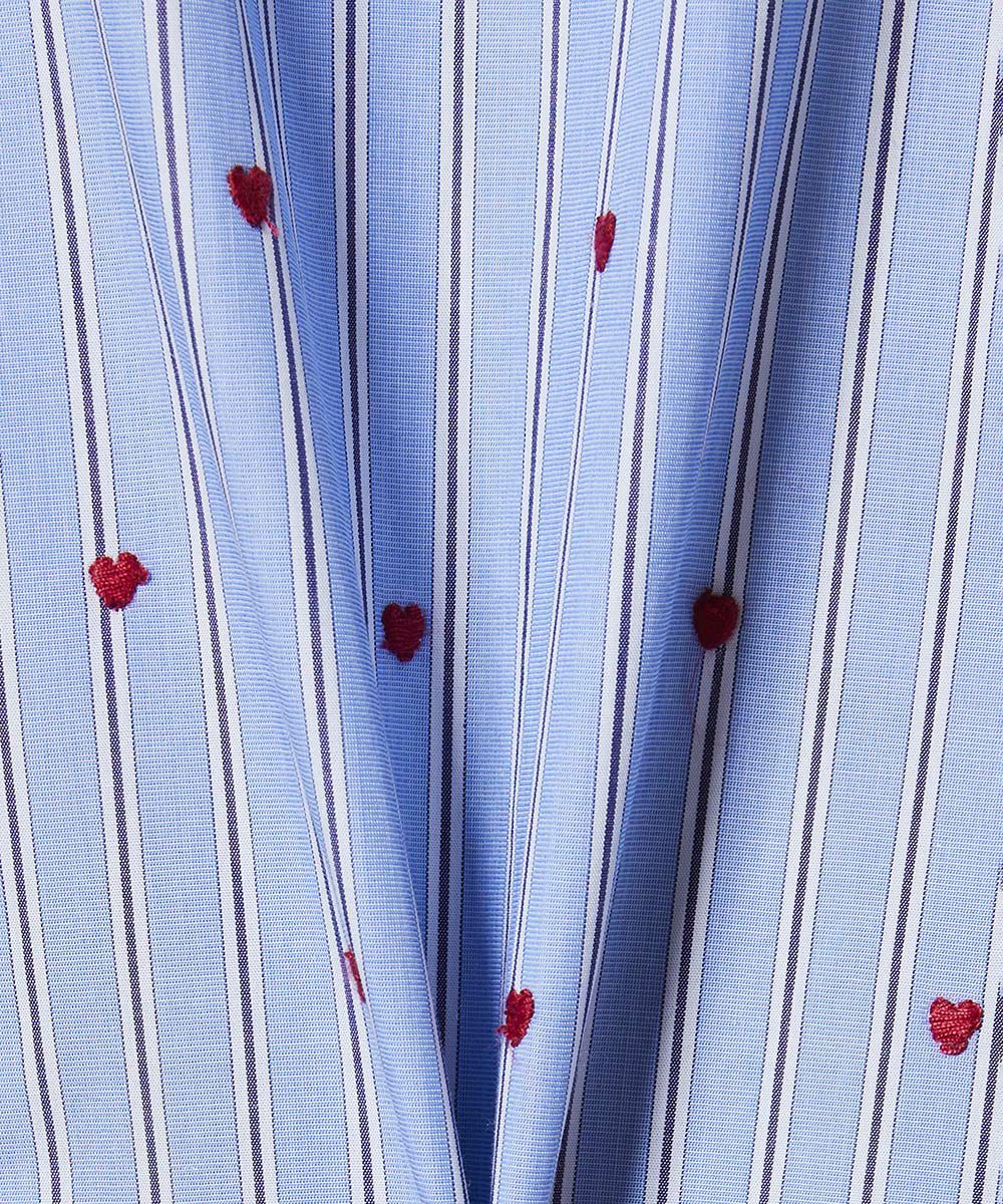 DSC / ハート刺繍 ストライプシャツ TOPS Night STORE | ダブル