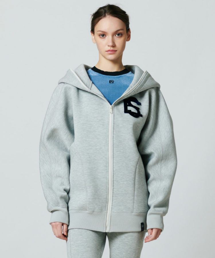 ESSENTIAL ダンボールロゴジップパーカー グレー Mサイズ　ダブスタ ESSENTIAL ダンボールロゴジップパーカー グレー Mサイズ ダブスタ