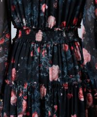 美品✨CORCOVADO フラワーシフォンワンピース CORCOVADO / シフォンフラワードレス CORCOVADO Night STORE | ダブル