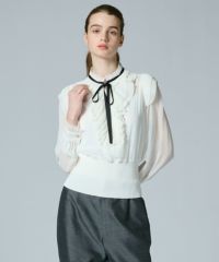 sovブラウス Sov. / ギャザーフリルデザインブラウス TOPS Night STORE | ダブル