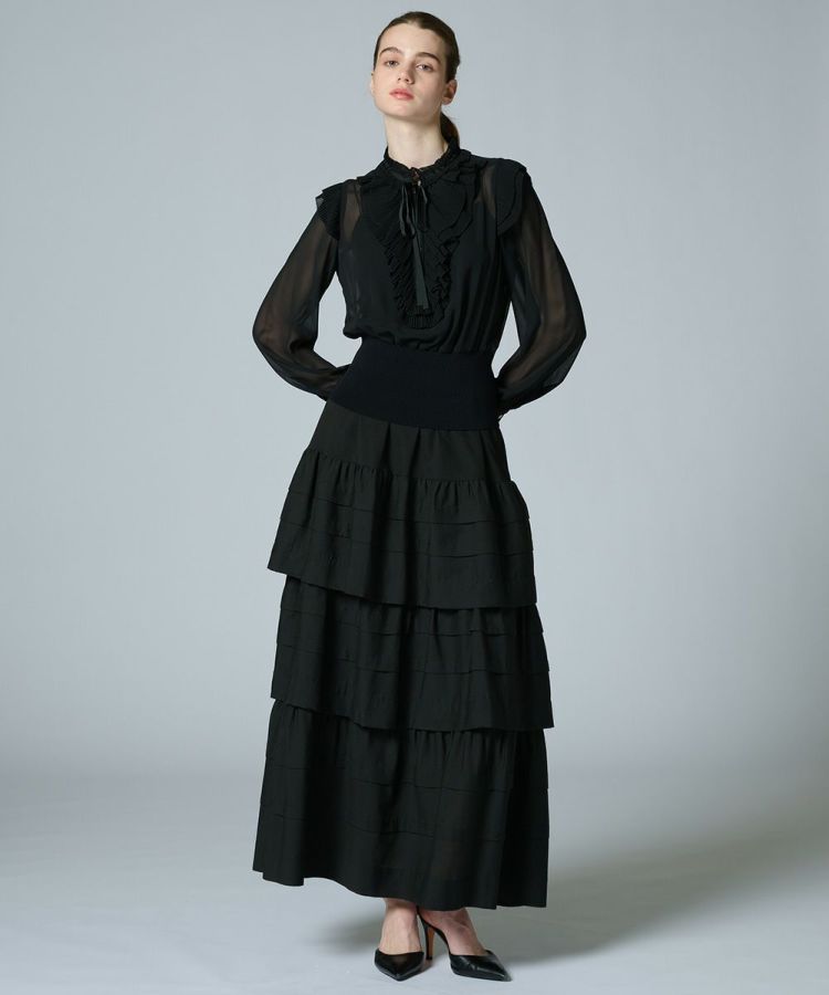 sovブラウス Sov. / ギャザーフリルデザインブラウス TOPS Night STORE | ダブル