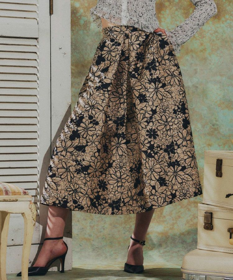 Sov. / フラワープリント ラメタックスカート(予約) BOTTOMS Night