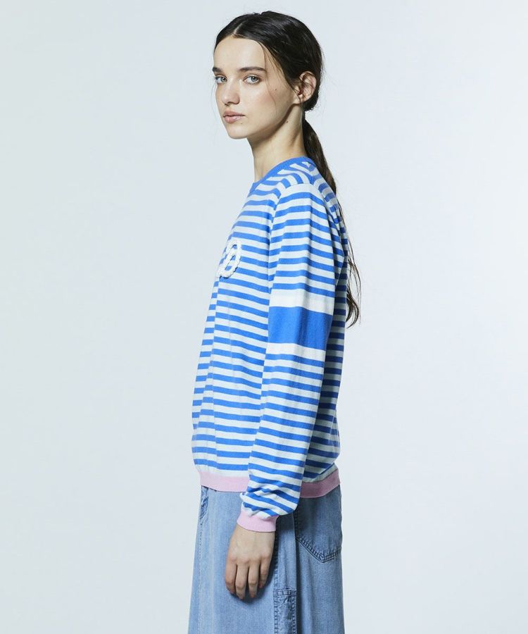 DSC / Dロゴロープ刺繍 ボーダー天竺ニット TOPS Night STORE | ダブル