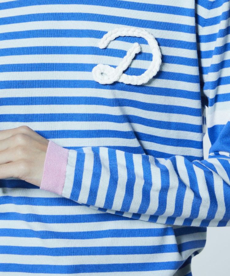 DSC / Dロゴロープ刺繍 ボーダー天竺ニット(予約) TOPS Night STORE