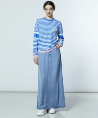 DSC / Dロゴロープ刺繍 ボーダー天竺ニット(予約) TOPS Night STORE