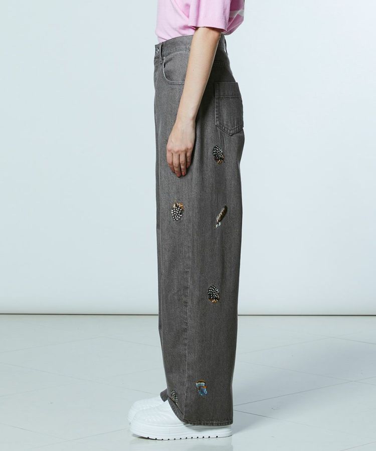DSC / フェザー刺繍 デニムパンツ(予約) BOTTOMS Night STORE | ダブル